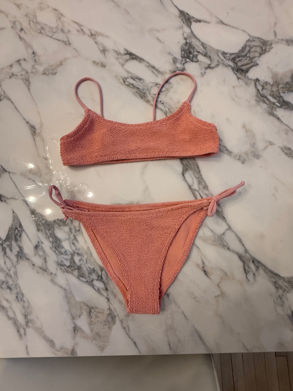 MC2 Saint Barth Coral Pink Textured Kids Bikini